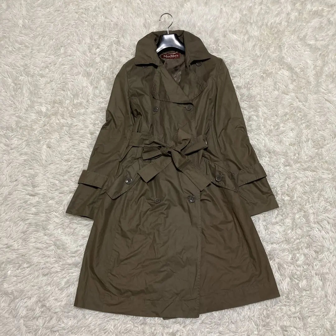 Beautiful item✨ Max Mara long trench coat with belt water repellent khaki large 40