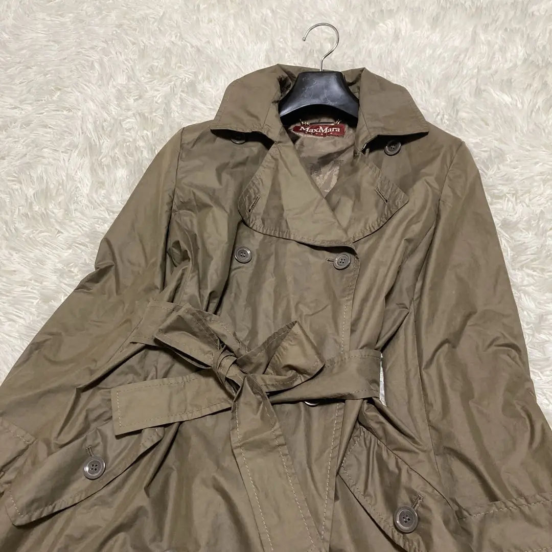 Beautiful item✨ Max Mara long trench coat with belt water repellent khaki large 40