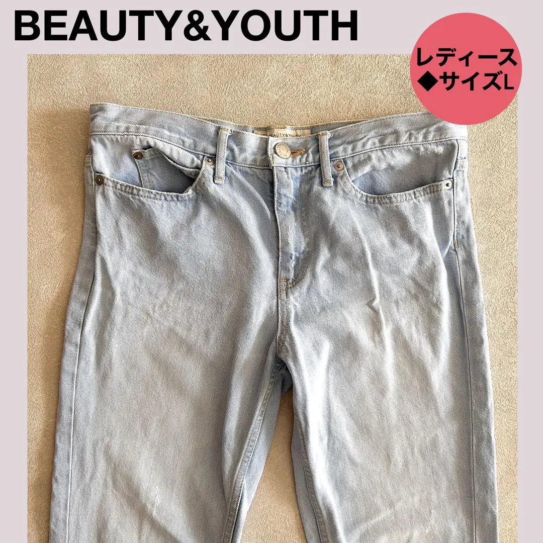 ★BEAUTY&YOUTH tapered jeans <L> denim bottoms jeans