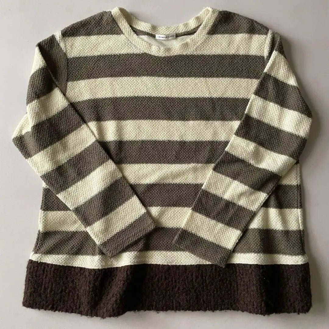 Simple Life SIMPLE LIFE Striped Knit Sweater Long Sleeve