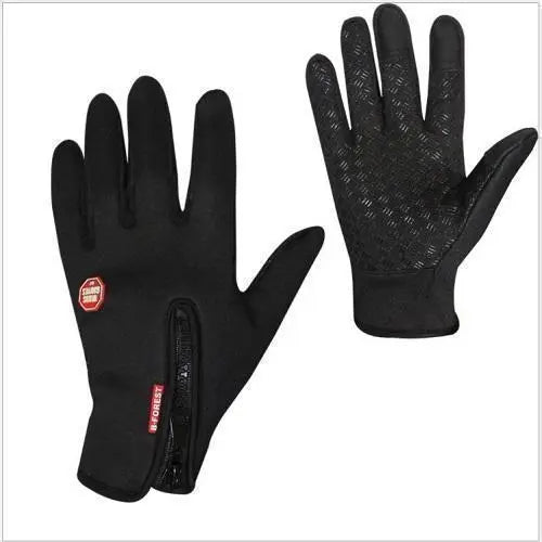 Guantes de protección contra el frío, negros, talla grande, invierno, deportes de invierno, compatibles con smartphone, negros