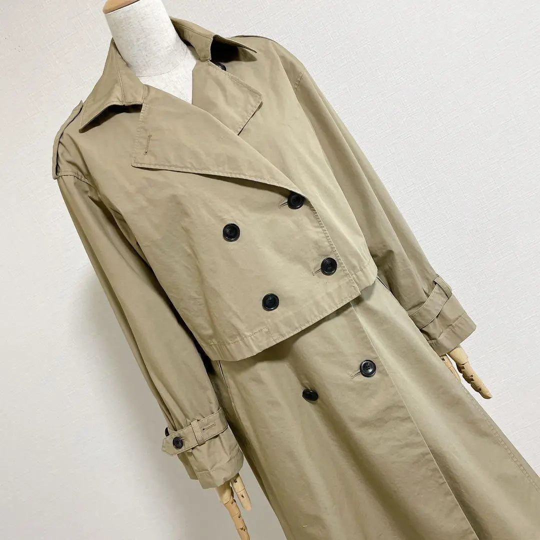 [Good condition] Plaste◎3way Multi-trench coat Short jacket Long gilet S