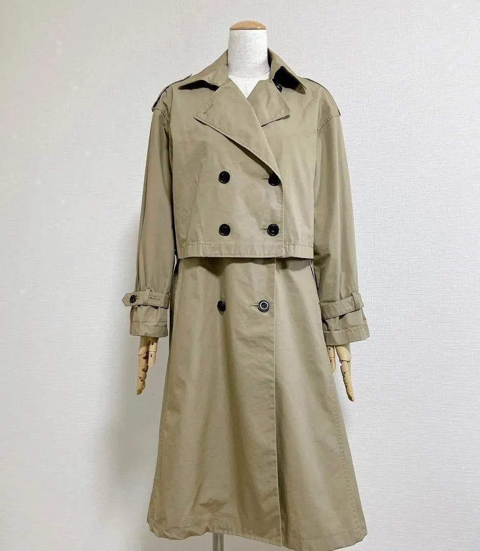 [Good condition] Plaste◎3way Multi-trench coat Short jacket Long gilet S