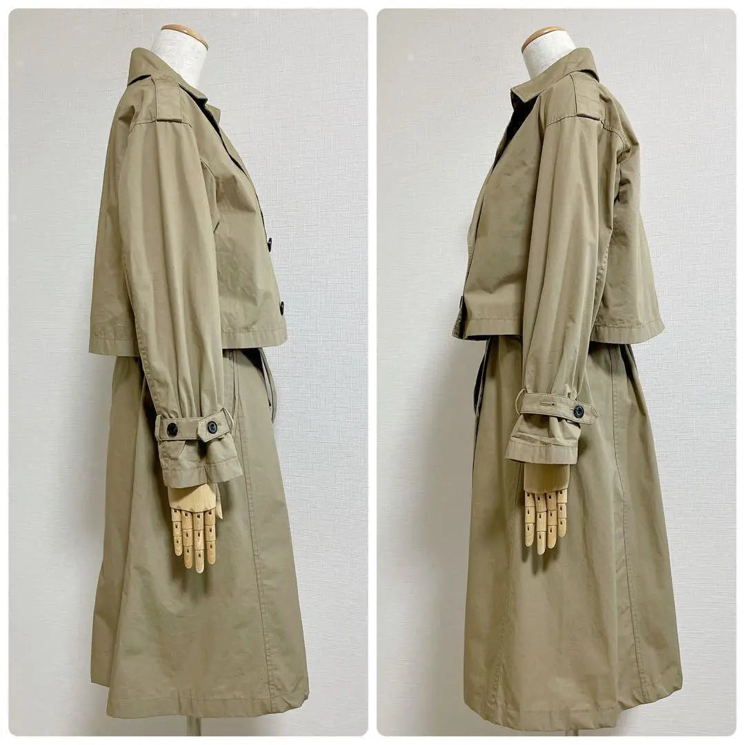 [Good condition] Plaste◎3way Multi-trench coat Short jacket Long gilet S