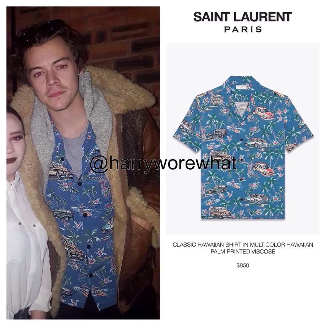 Camisa hawaiana de Saint Laurent poco común que Harry Styles usa