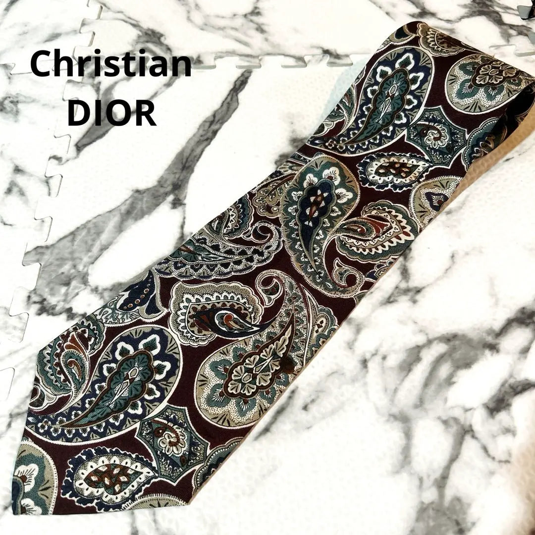 Christian Dior Paisley pattern tie 100% silk