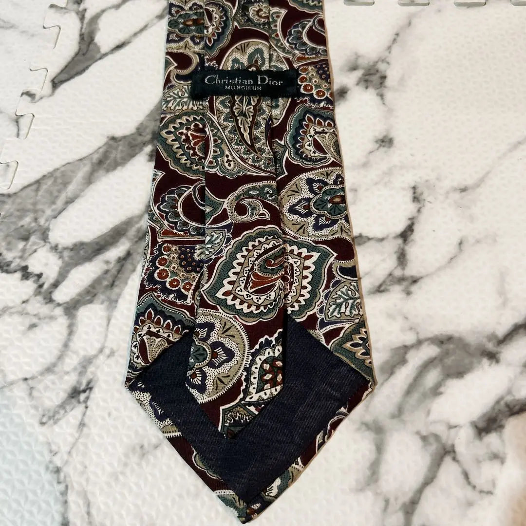 Christian Dior Paisley pattern tie 100% silk