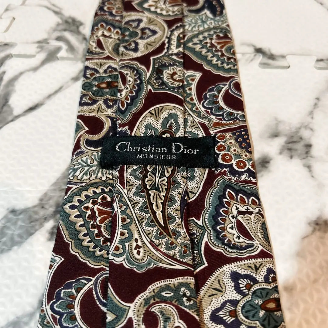 Christian Dior Paisley pattern tie 100% silk