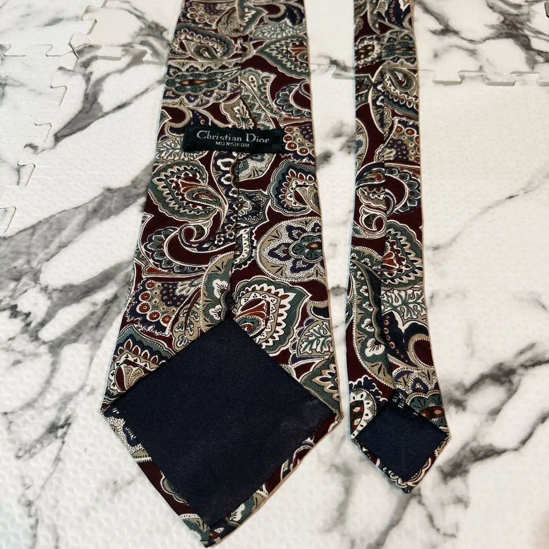 Christian Dior Paisley pattern tie 100% silk