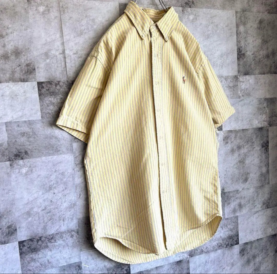 [Rare] Ralph Lauren logo embroidered colored pony striped short sleeve shirt