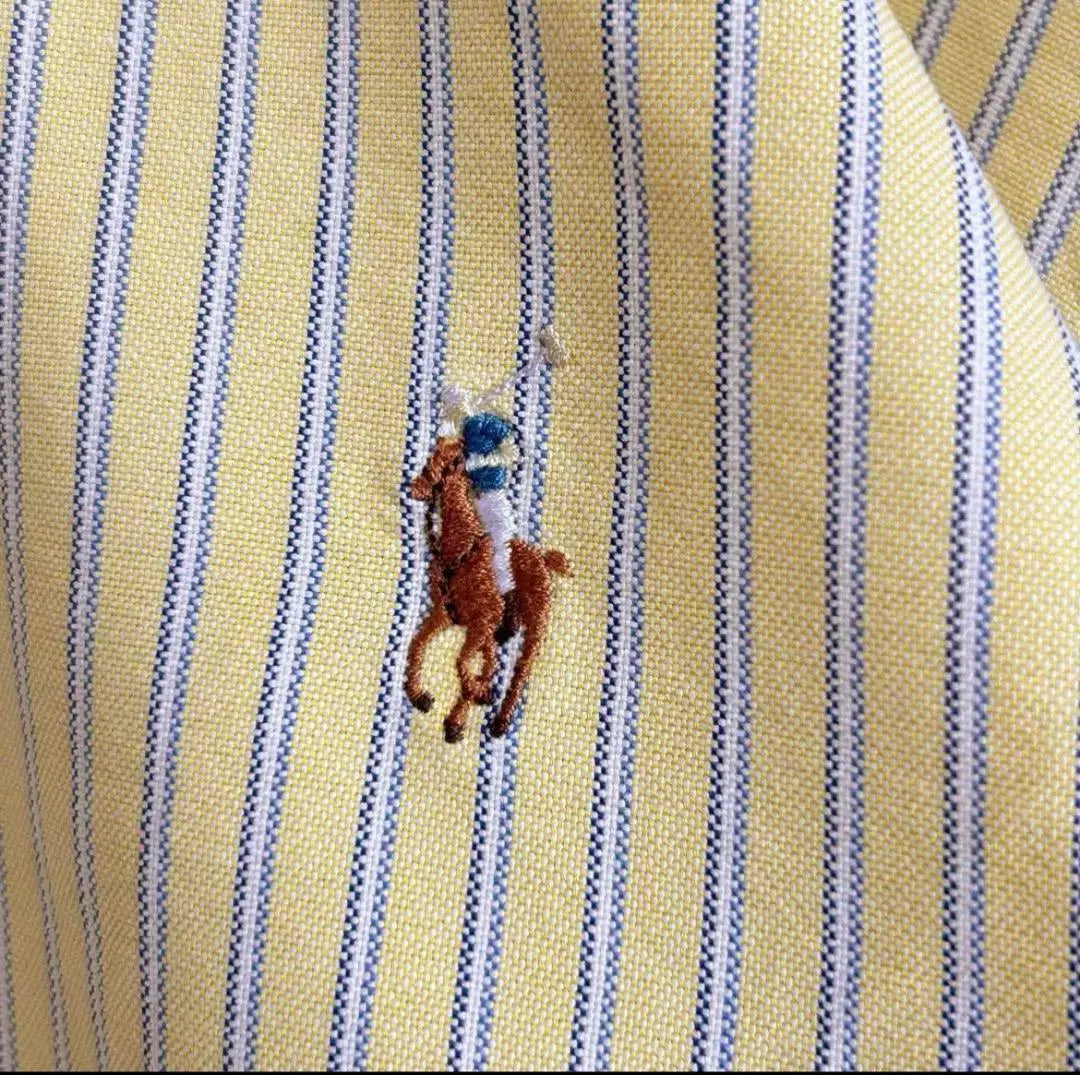 [Rare] Ralph Lauren logo embroidered colored pony striped short sleeve shirt