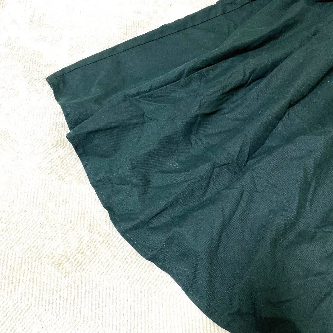 [Women's] Knee-length skirt (F) Green Normcore Elastic waist Simple