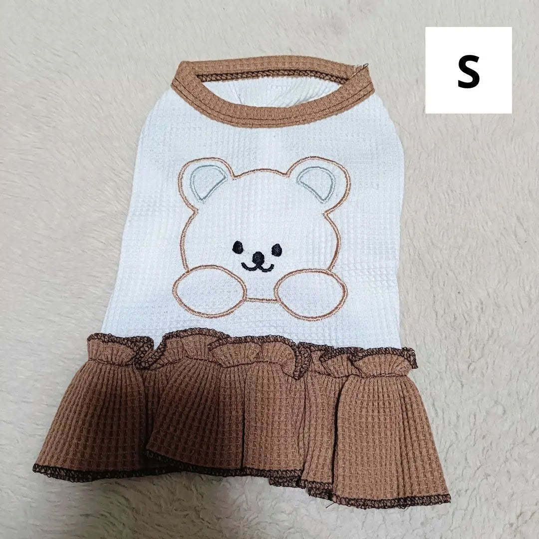 ⭐Sin usar⭐Ropa para mascotas Falda tipo gofre Oso perro gato sin mangas talla S