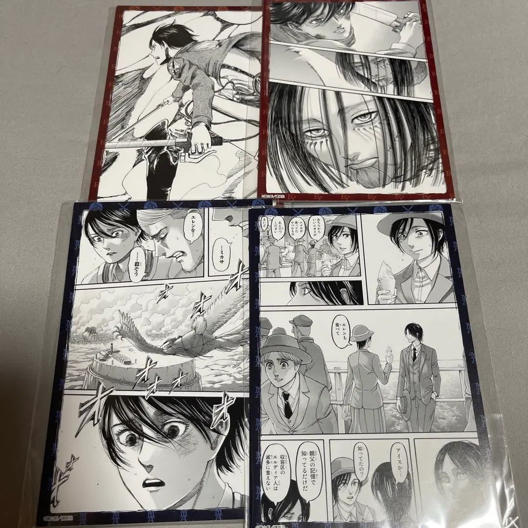 Attack on Titan Online Exhibition Limited Goods Postcard Set Eren Mikasa