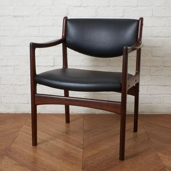 86112★Reupholstered Vintage Rosewood Armchair Dining Chair