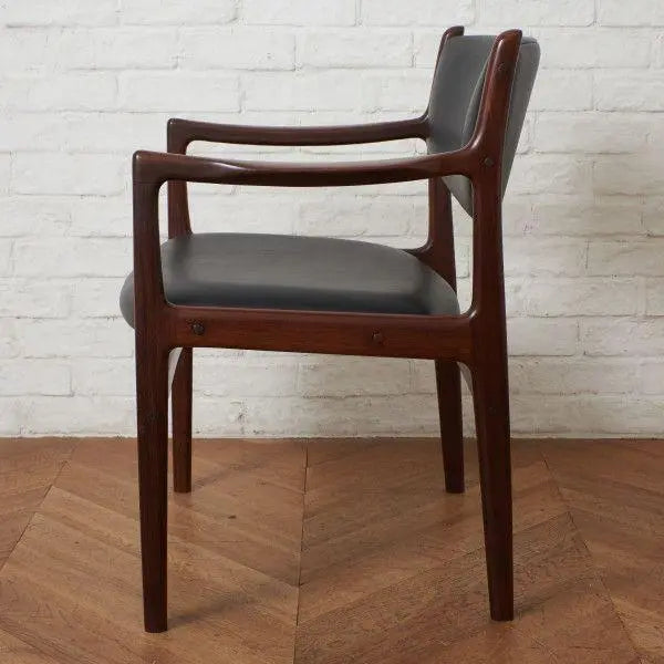 86112★Reupholstered Vintage Rosewood Armchair Dining Chair