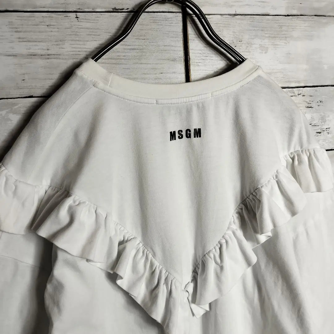 Geki Kawa! MSGM Buck Logo Frill Cut Sort Tops Immediate Sale