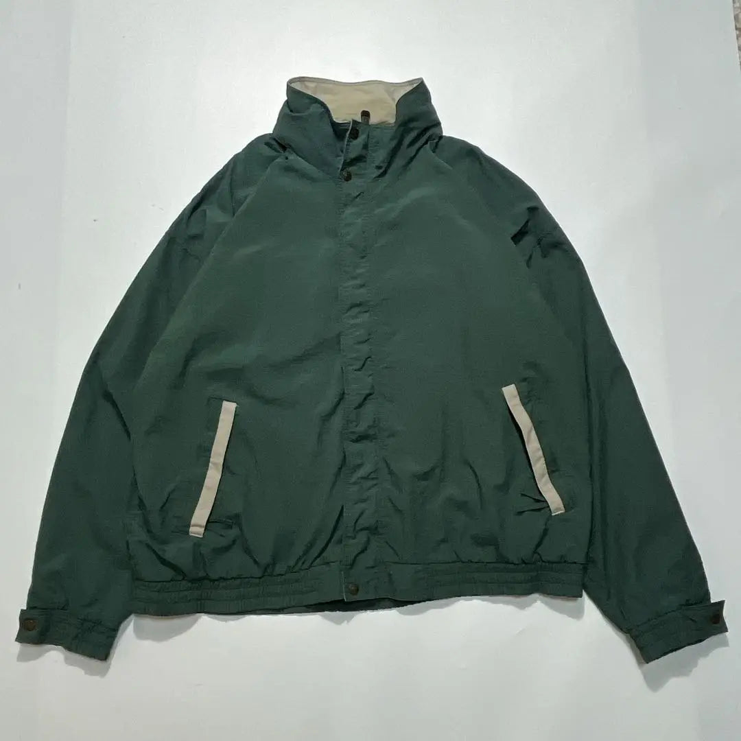 90s Champion Nylon Jacket XL Green One Point Embroidery 6125