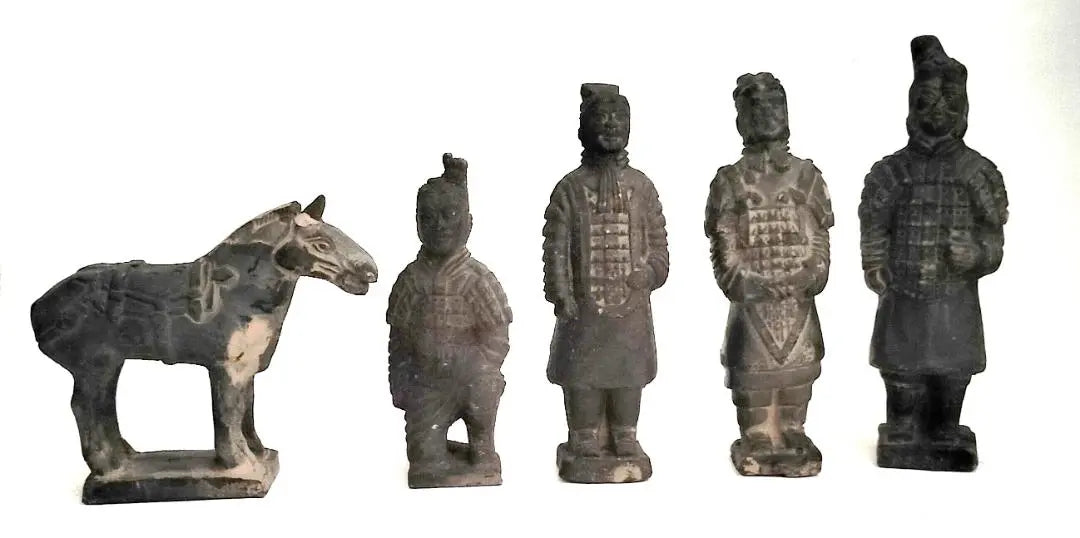 Juego de 5 miniaturas de guerreros de terracota