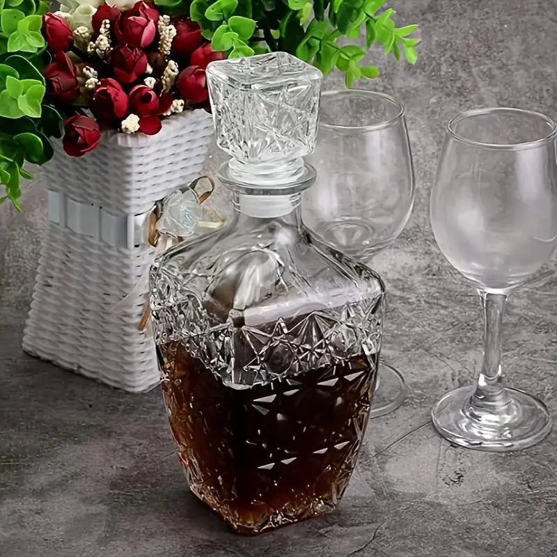 800ml Glass Decanter Perfect for Bar & Kitchen Wine Whiskey