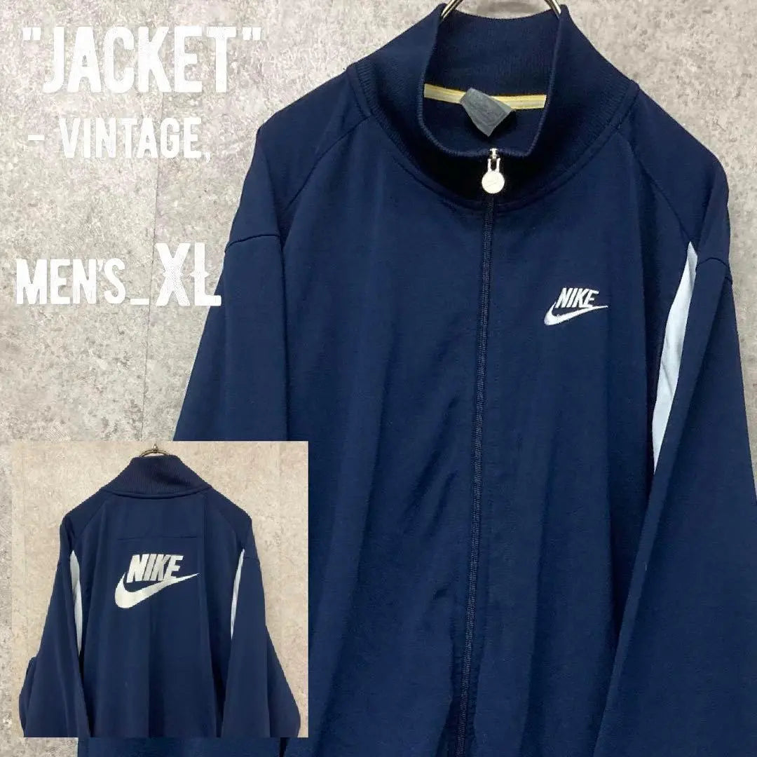 Rare Nike Swoosh Double-sided Embroidered Track Jacket/Navy/Men's XL