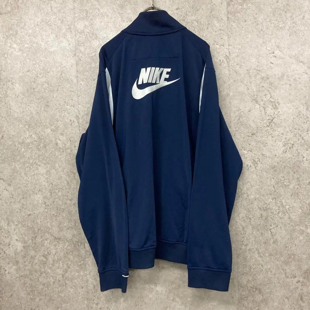 Chaqueta deportiva Nike con bordado de doble cara Swoosh, color azul marino, talla XL para hombre