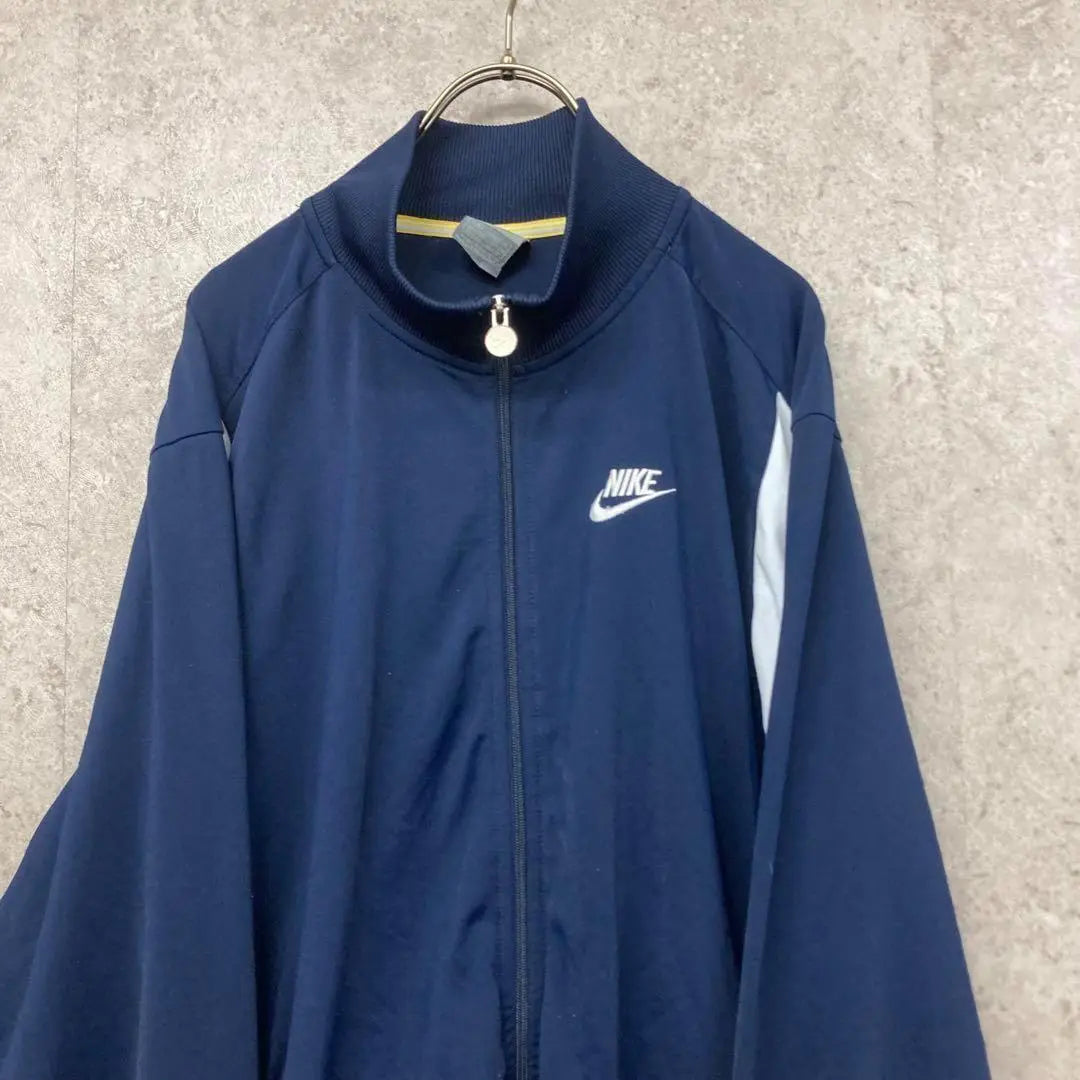 Chaqueta deportiva Nike con bordado de doble cara Swoosh, color azul marino, talla XL para hombre