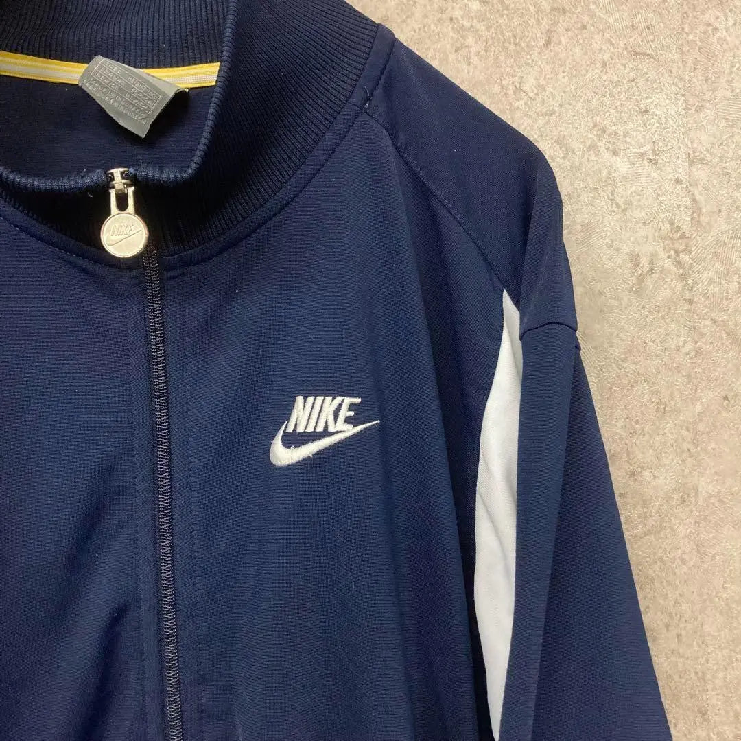 Chaqueta deportiva Nike con bordado de doble cara Swoosh, color azul marino, talla XL para hombre