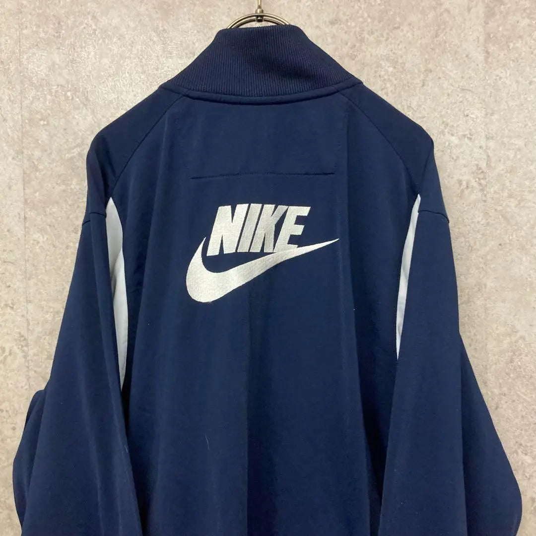 Chaqueta deportiva Nike con bordado de doble cara Swoosh, color azul marino, talla XL para hombre