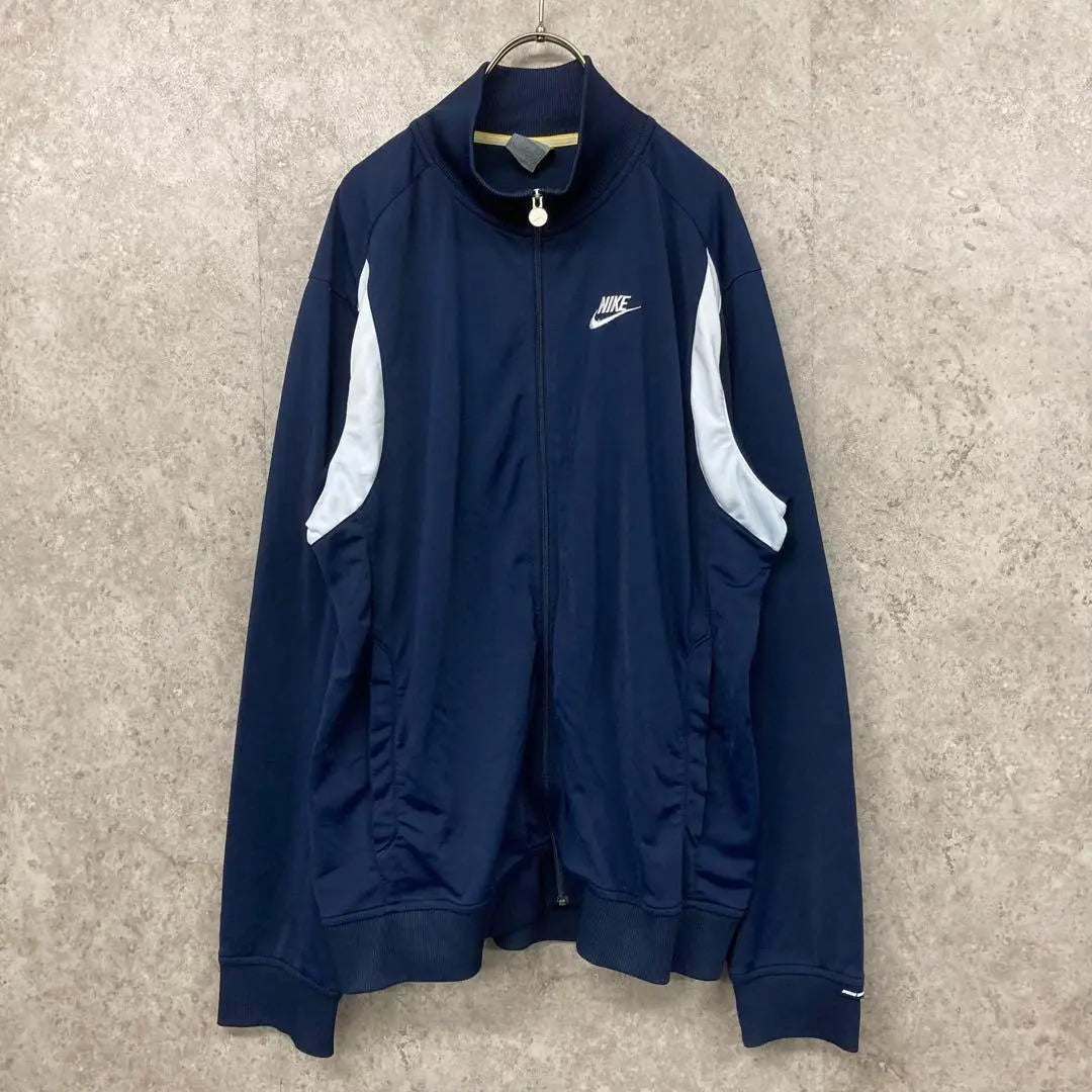 Chaqueta deportiva Nike con bordado de doble cara Swoosh, color azul marino, talla XL para hombre