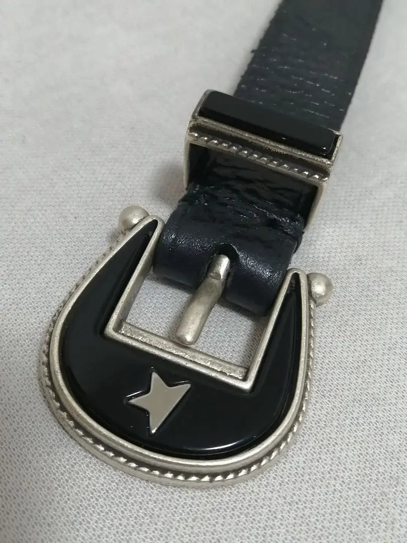 ♂♀New leather belt [GOLDEN GOOSE] Puntare black thin width