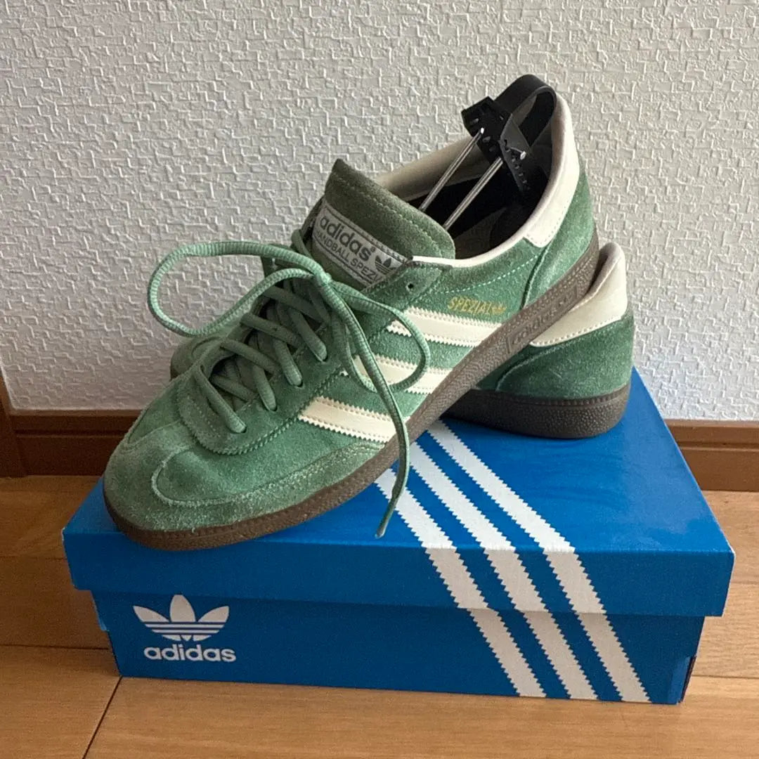 adidas Spartan green suede shoes