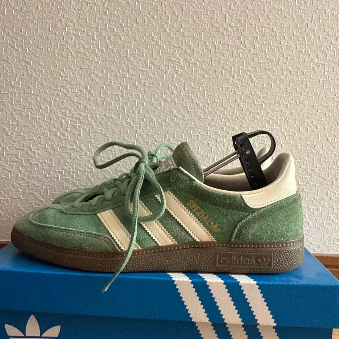 adidas Spartan green suede shoes