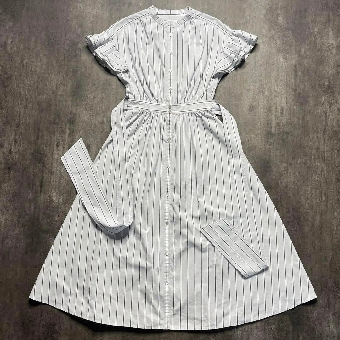 [Popular] Anayi Stripe One Piece Frill 34 Shirt Ruffle Beauty