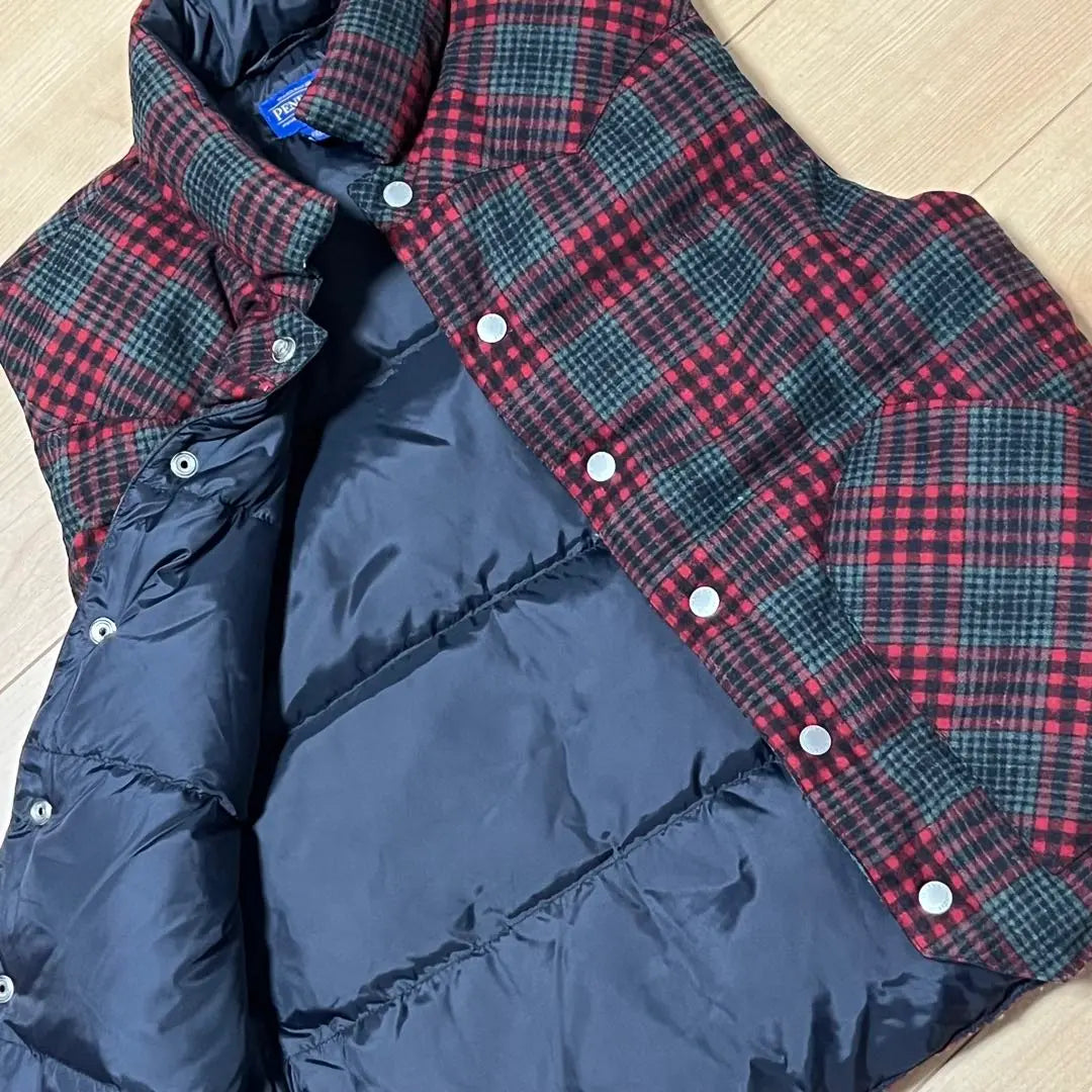 PENDLETON Down Vest Thick Wool Check