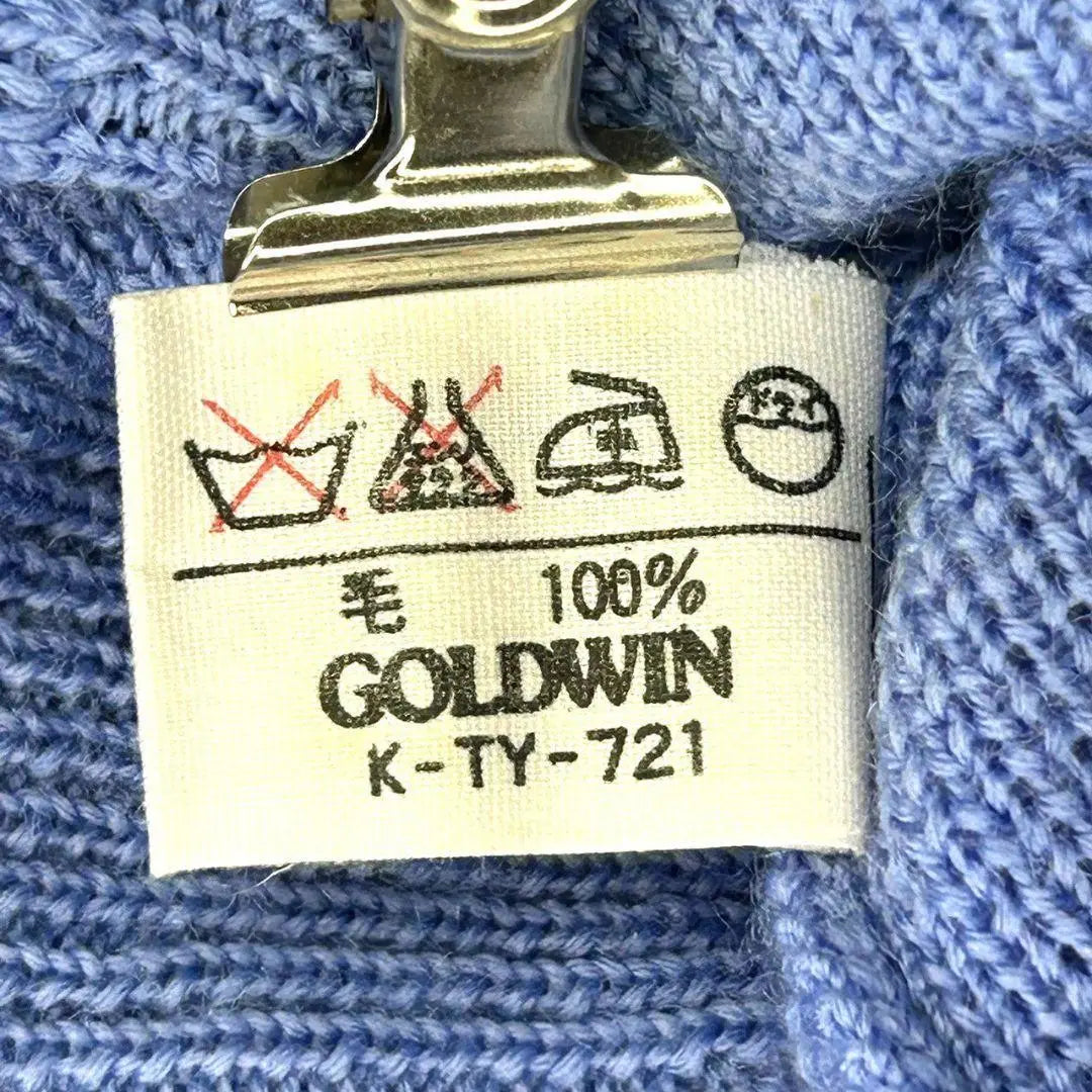 [GOLDWIN] Jersey Hombre Punto Canalé Talla M Azul Claro 100% Lana | 【GOLDWIN】メンズ リブニットセーター Mサイズ 水色 ウール100%