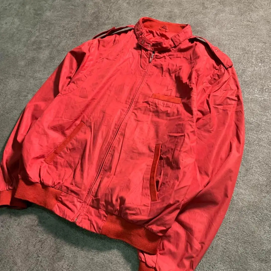 [Vintage] Chaqueta con cremallera, roja, cinturón, ropa usada, usada6AS2 | 【ヴィンテージ】ジップアップジャケット 赤 ベルト 古着used6AS2