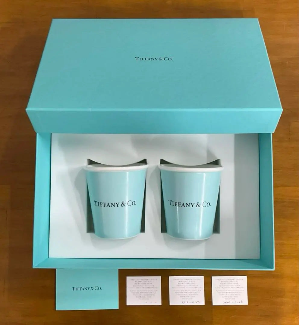 Tiffany Pair Tang Blur Bone China No.11285 Artículo sin usar con caja | ティファニー ペアタンブラー ボーンチャイナ No.11285 箱付き 未使用品