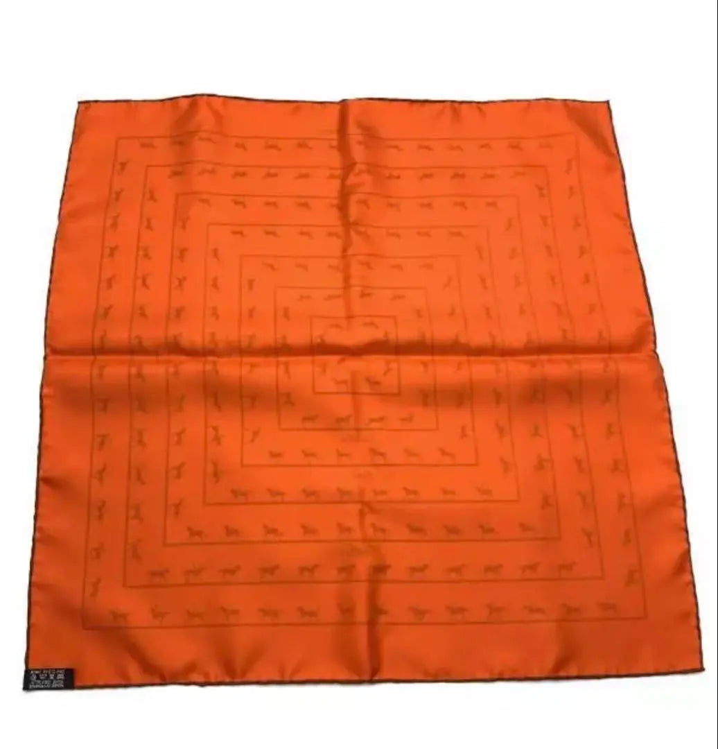 HERMES Orange Brown Pocket Scarf