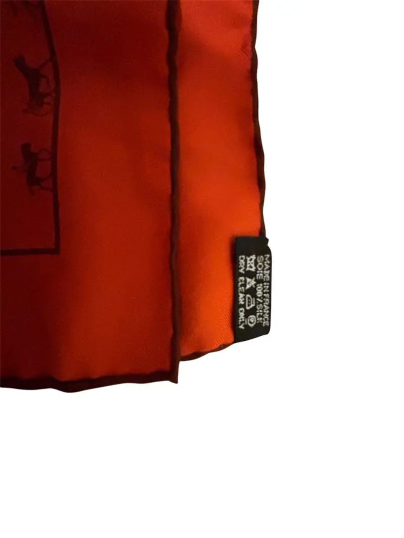 HERMES Orange Brown Pocket Scarf