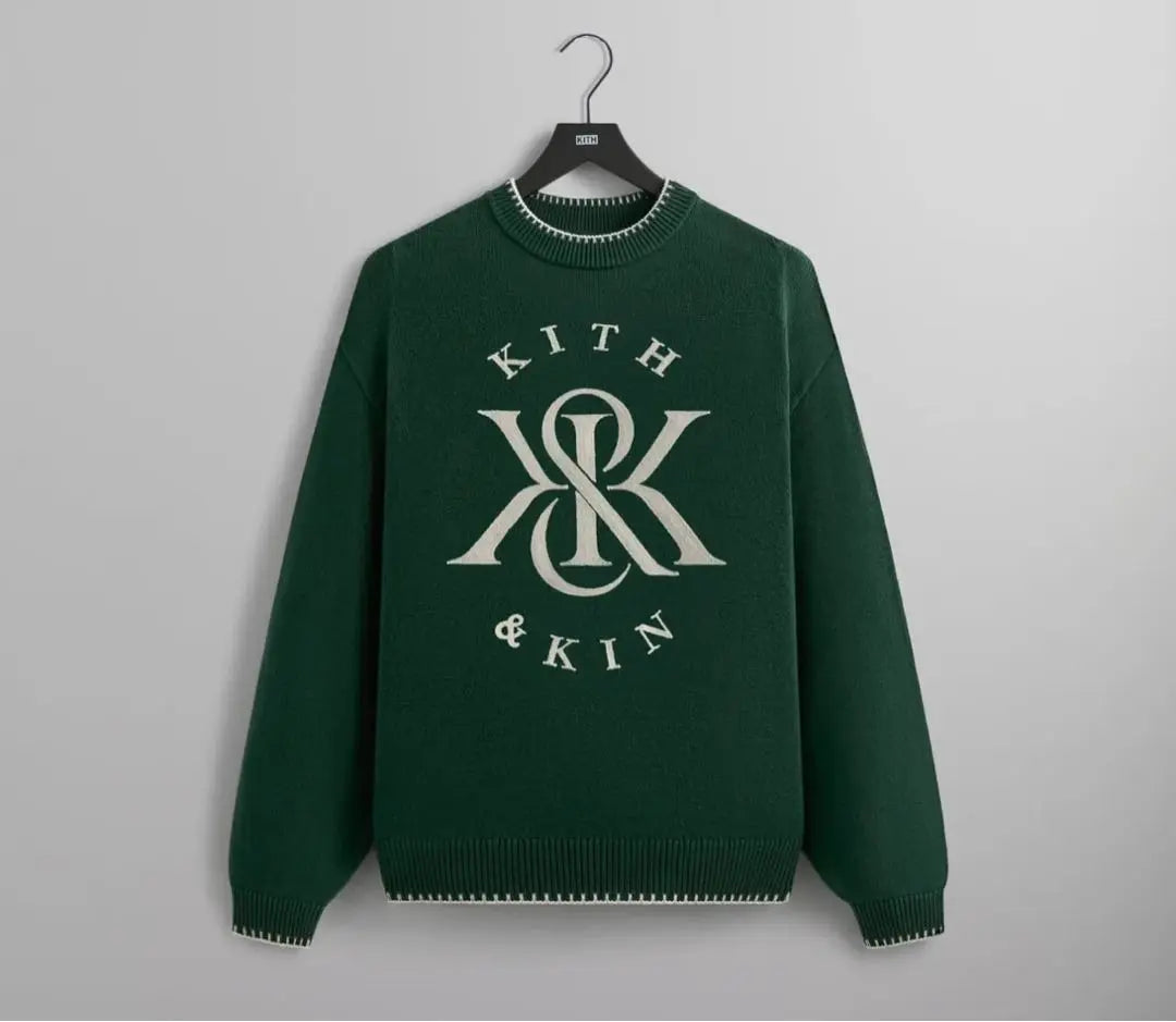 [No disponible en Japón] SUÉTER CON COSTURAS DEL ESCUDO KITH XL