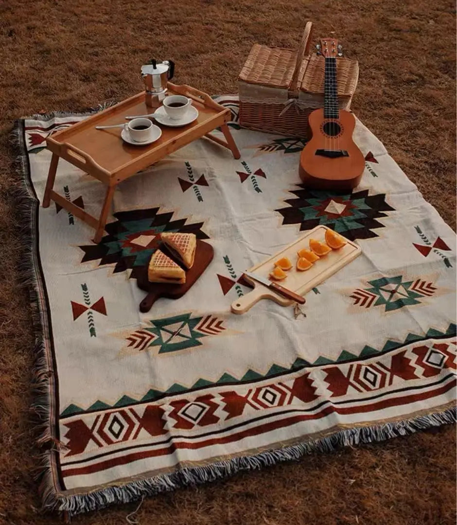 Rug Mat, Blanket, Outdoor, Camping, Ortega, Kilim, White, New