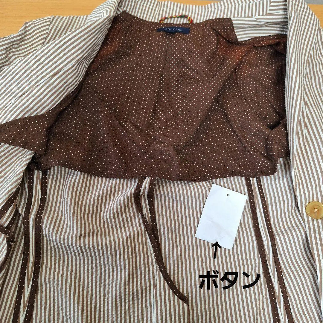 SE2435 [Land-end] Chaqueta de rayas algodón 100 Talla grande | Se2435【ランズエンド】 ストライプジャケット 綿100 大きいサイズ