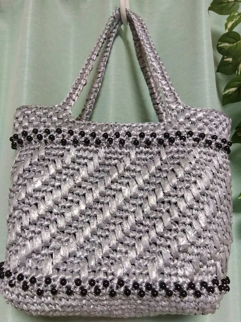 ☆☆☆ Special price ☆☆☆ Bead Suzan tape basket bag No.38 | ☆☆☆特価☆☆☆　ビーズ　スズランテープ　かごバッグNo.38