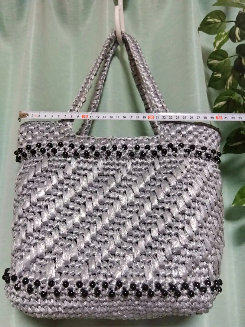 ☆☆☆ Precio especial ☆☆☆ Bolso cesta con cinta Bead Suzan No.38 | ☆☆☆特価☆☆☆ ビーズ スズランテープ かごバッグNo.38