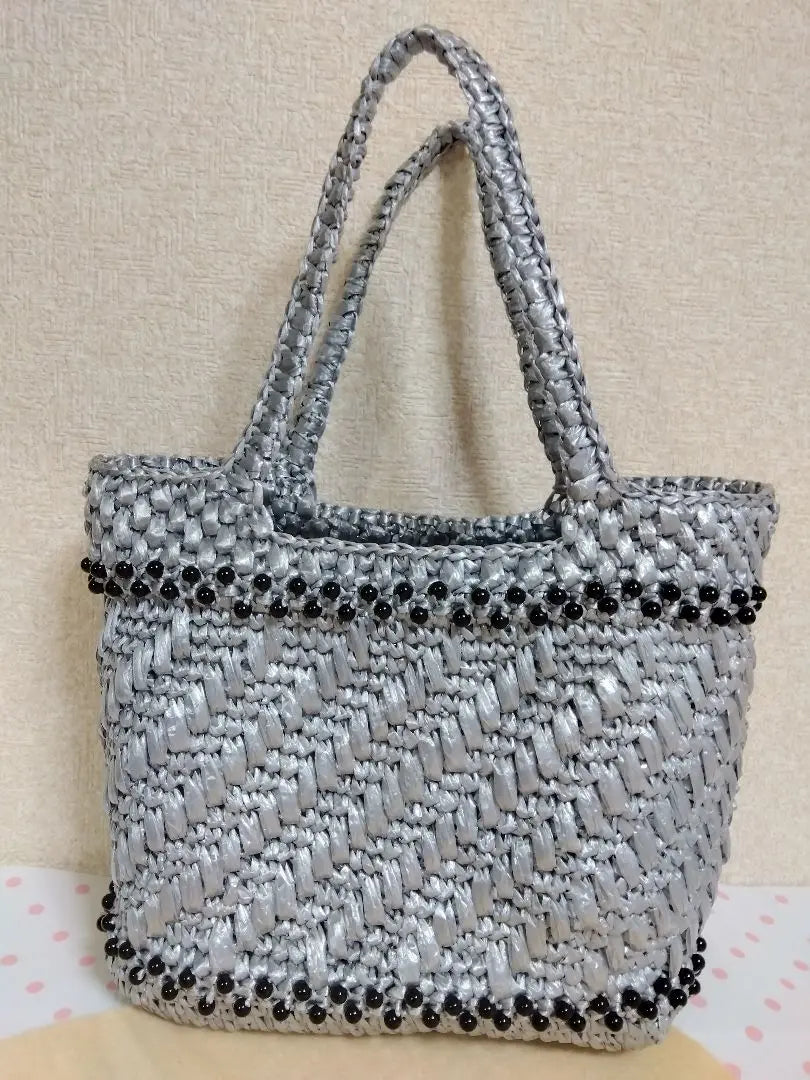 ☆☆☆ Special price ☆☆☆ Bead Suzan tape basket bag No.38 | ☆☆☆特価☆☆☆　ビーズ　スズランテープ　かごバッグNo.38