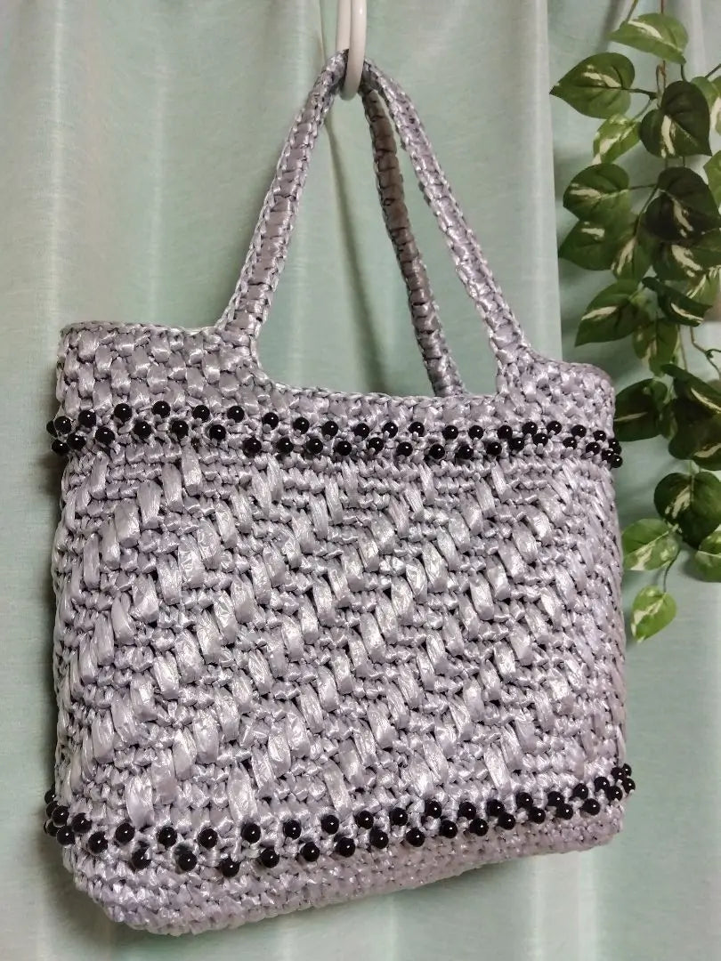 ☆☆☆ Special price ☆☆☆ Bead Suzan tape basket bag No.38 | ☆☆☆特価☆☆☆　ビーズ　スズランテープ　かごバッグNo.38