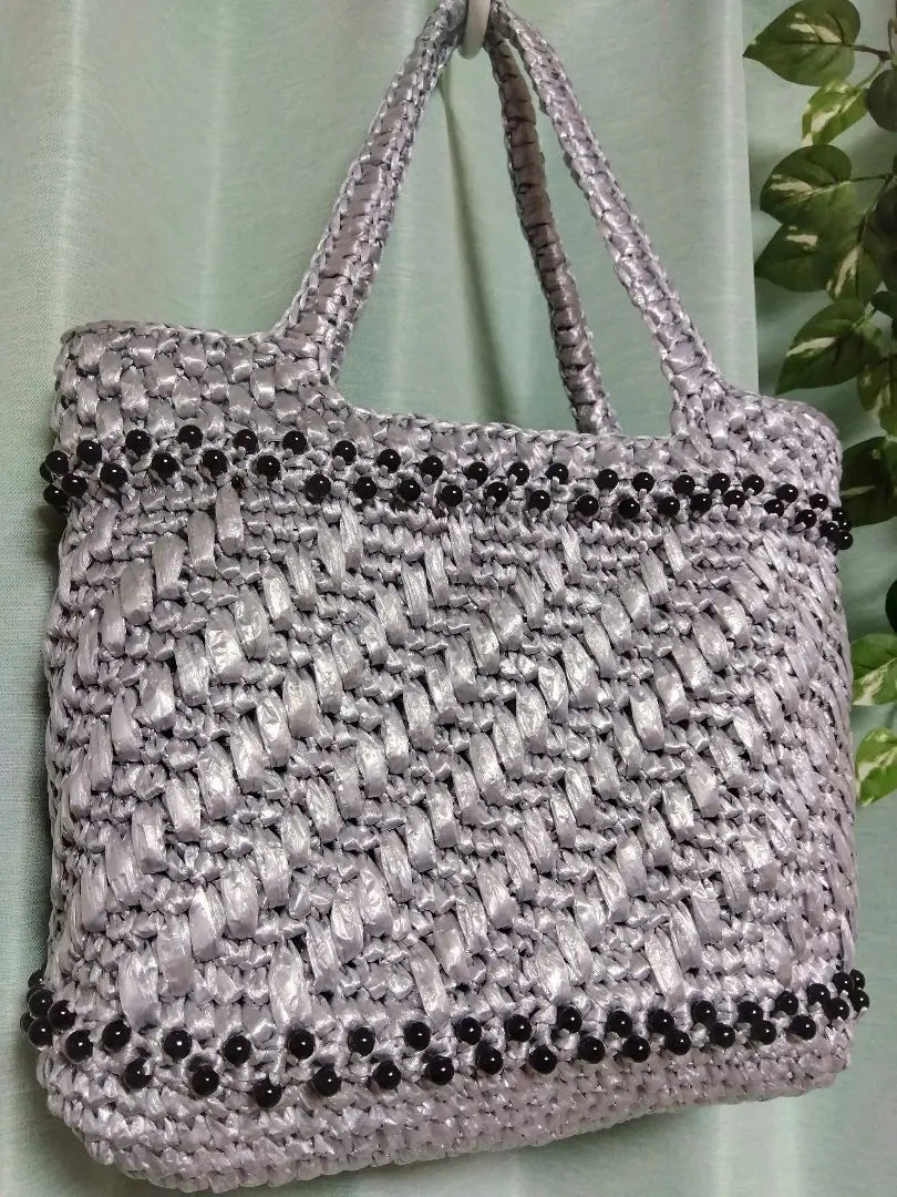 ☆☆☆ Precio especial ☆☆☆ Bolso cesta con cinta Bead Suzan No.38 | ☆☆☆特価☆☆☆ ビーズ スズランテープ かごバッグNo.38