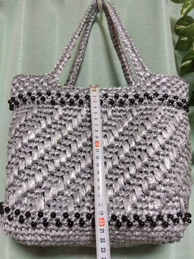 ☆☆☆ Precio especial ☆☆☆ Bolso cesta con cinta Bead Suzan No.38 | ☆☆☆特価☆☆☆ ビーズ スズランテープ かごバッグNo.38