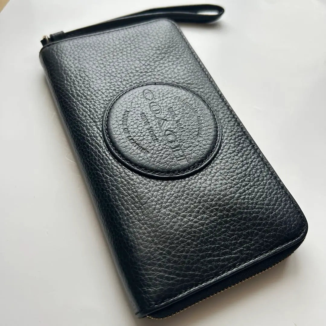 [Coach] Long Wallet Dempsey Logo Patch Large Wallet Leather Black